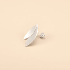Silver Double Petal Earrings