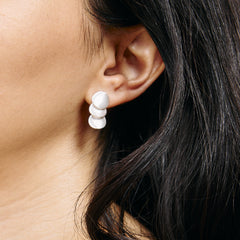 Zinnia Petal Triple Earrings