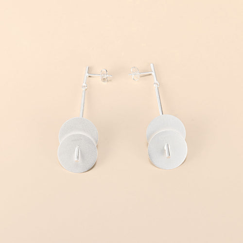 Double Disc Drop Earrings
