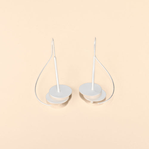 Disk Suspended Dangle Earrings