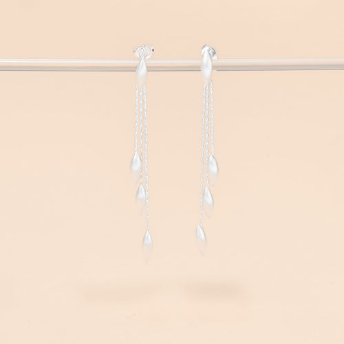 Silver Raindrop Cascade Earrings