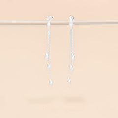 Silver Raindrop Cascade Earrings