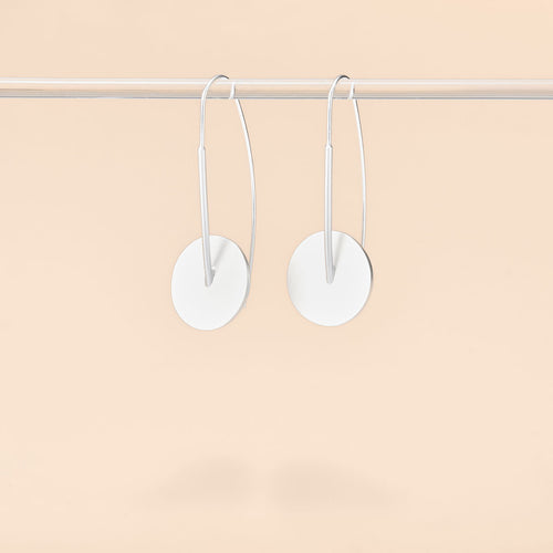 Minimalist Drop Disc Earrings