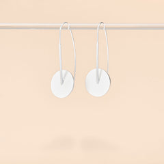 Minimalist Drop Disc Earrings