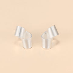 Silver Ribbon Earrings