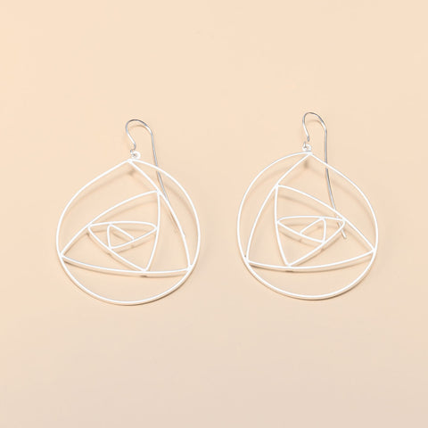 Oval Branch Cut-out Drop Earrings