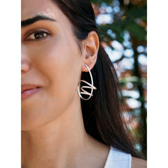 Contemporary Spiral Silver Earrings