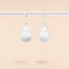 Minimalist Double Disc Drop Earrings