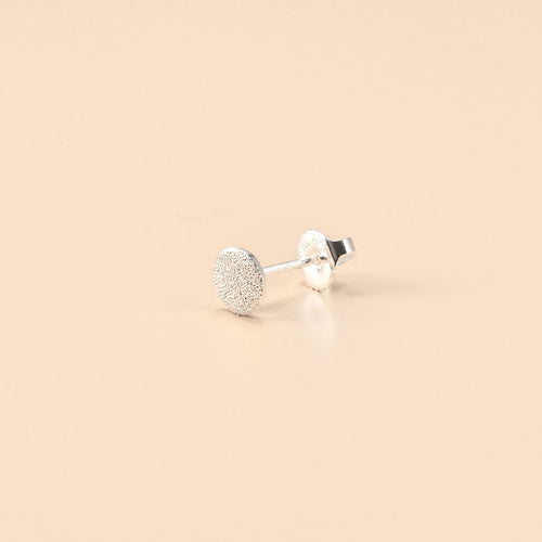 Textured Sterling Silver Circle Stud Earrings