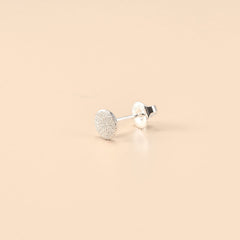 Textured Sterling Silver Circle Stud Earrings