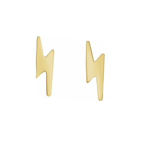 14k Gold Double V Post Earrings