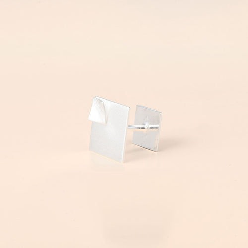 Square on Square Silver Cufflinks