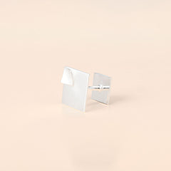 Square on Square Silver Cufflinks