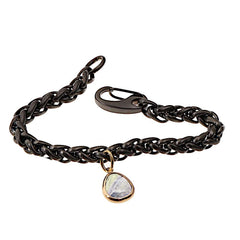 Tanzanite Wheat Bracelet | Anthracite 6mm
