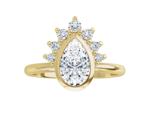 14k Gold Pear Shape Lab-Grown Diamond Engagement Ring