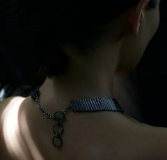 Piper Collar | Oxidized Sterling Silver & Pearls