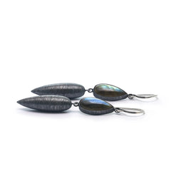 Rainbow Drops Earrings | Labradorite & Moonstone