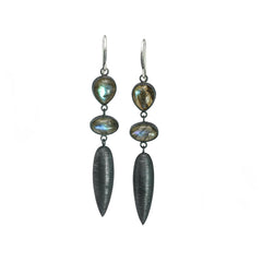 Rainbow Drops Earrings | Labradorite & Moonstone