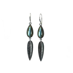 Rainbow Drops Earrings | Labradorite & Moonstone
