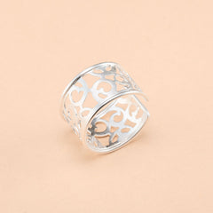 Floral Lace Silver Ring