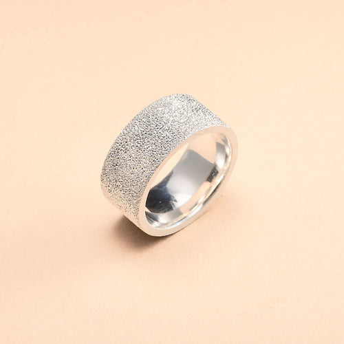 Flat Laser Cut 10 MM Wide Silver Ring