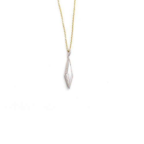 Raw Crystal Silver Pendant with Gold-filled Chain - Small