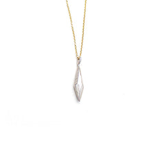 Raw Crystal Silver Pendant with Gold-filled Chain - Small