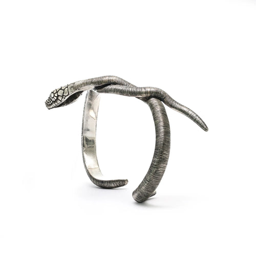 Serpentine Embrace 925 Sterling Silver Hand Bracelet