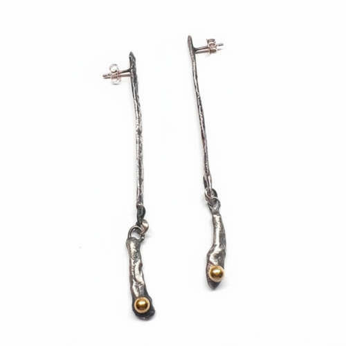 22k Gold Balls on Swinging Branches Posts Earrings