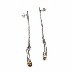 22k Gold Balls on Swinging Branches Posts Earrings