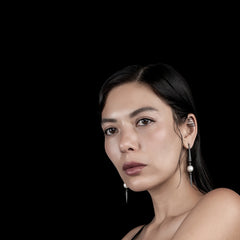 Spire Earrings | Etched Sterling Silver & Freshwater Pearls