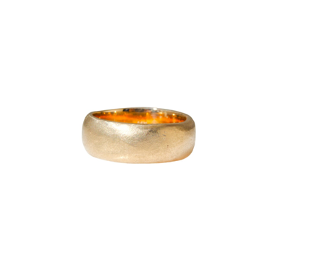 14k Gold Wide Concave Wedding Band