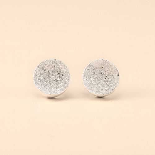 Textured Silver Stud Earrings