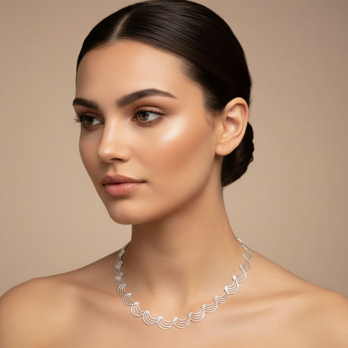 Sterling Silver Wave Necklace