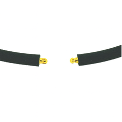 Black Rubber Chain 5mm with PVD Gold-Plated Stainless Steel Male Bayonet Connector Head