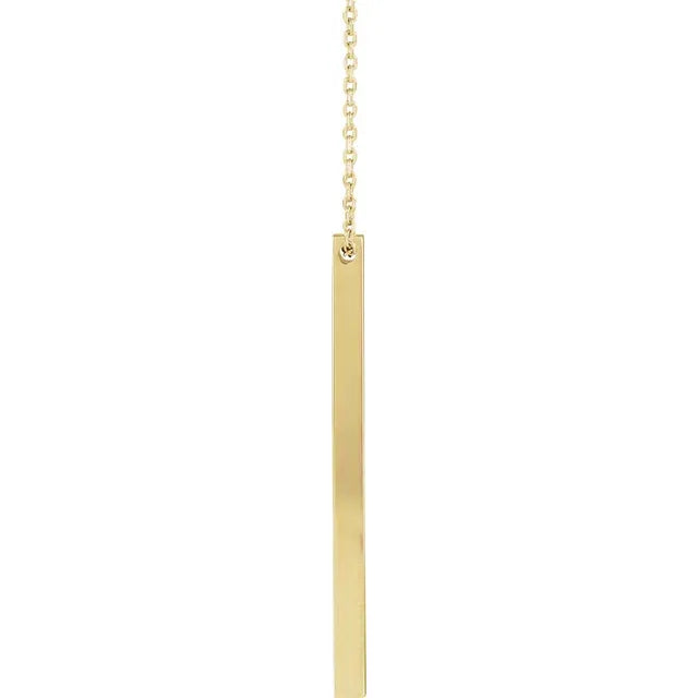 Engravable Four-Sided Vertical Bar Necklace