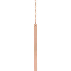 35x2.5 mm Engravable Four-Sided Vertical Bar 16-18" Necklace