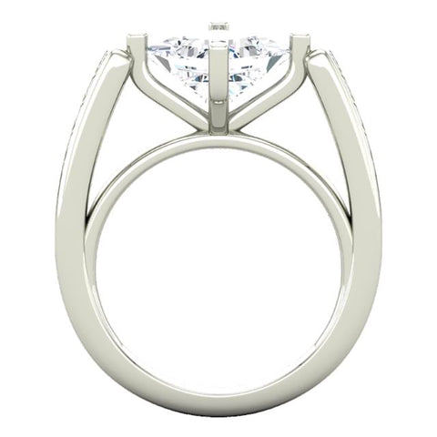 14K White Gold 1.06 CT Round Lab-Grown Floral Engagement Ring