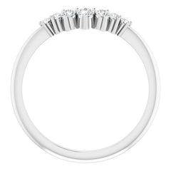 14K Gold 1/5 CTW Diamond Contour Band - Curved Wedding Ring