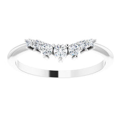 14K Gold 1/5 CTW Diamond Contour Band - Curved Wedding Ring