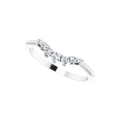 14K Gold 1/5 CTW Diamond Contour Band - Curved Wedding Ring