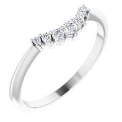 14K Gold 1/5 CTW Diamond Contour Band - Curved Wedding Ring