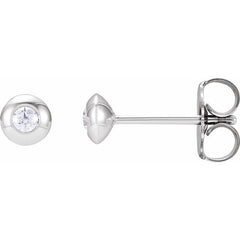 14K Gold .06 CTW 2MM Natural Diamond Domed Bezel-Set Earrings
