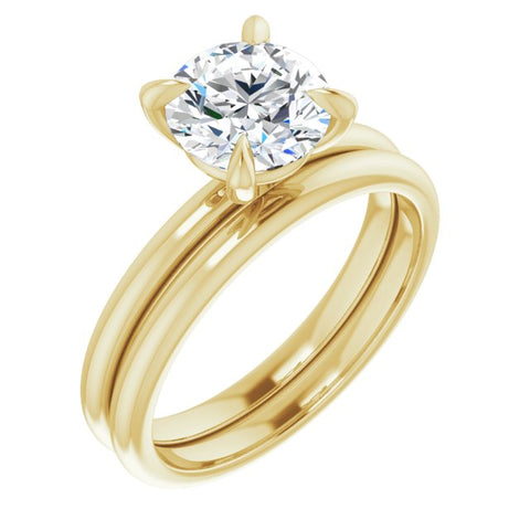 18k Yellow Gold Oval Lab Diamond 4 Split-prong Solitaire Engagement Ring