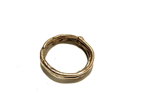 18k Ball Silver Ring