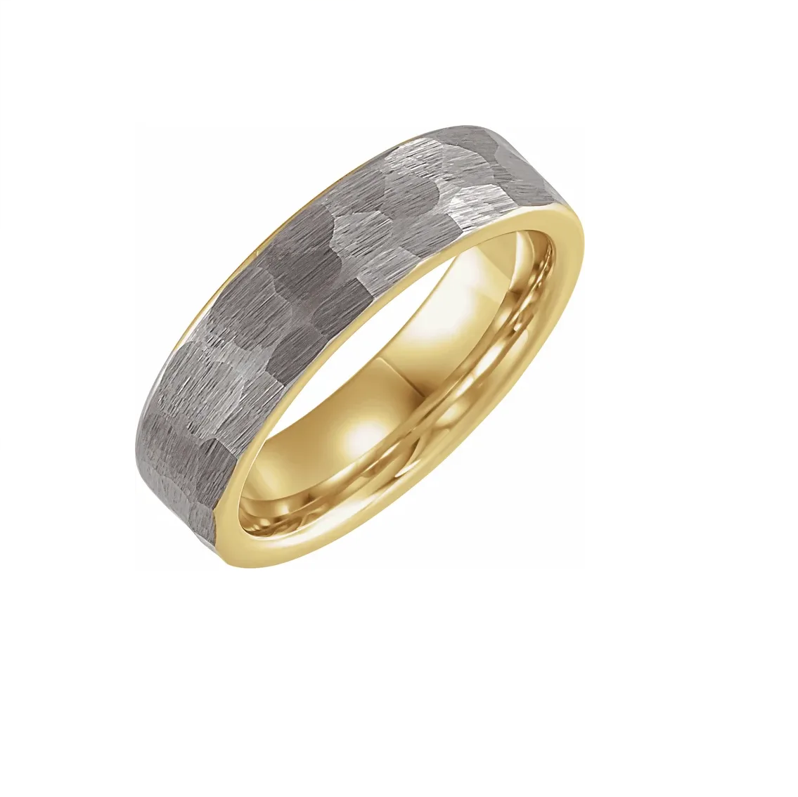 2-Toned Wedding Band for Mens in 18k Gold