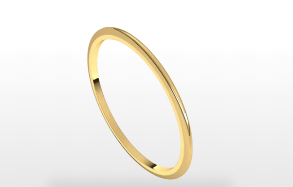 Delicate gold ring with diamond in round profile- delicate -  schmuckwerk-shop.de