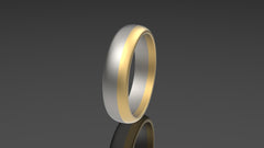 14k Gold and Sterling Silver 7.2 mm Modern Two-tone Mixed Metal Ring