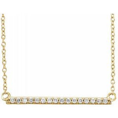 14K Gold 1/6 CTW Diamond Bar 18" Necklace
