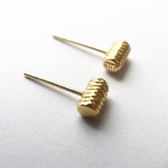 Knit Collection 18K Yellow Gold Post Earrings